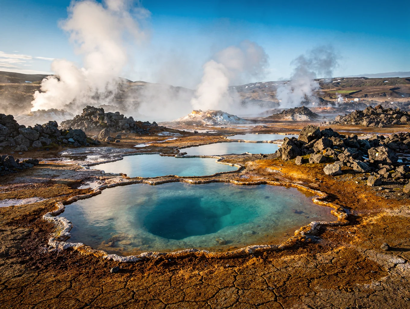 Viti volcanic caldera in Iceland with turquoise geothermal waters